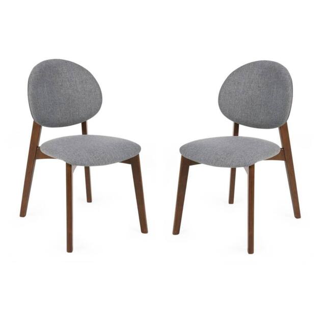 Cheshire Delacroix Premium Walnut & Grey Dining Chairs - Set of 2 - image 1