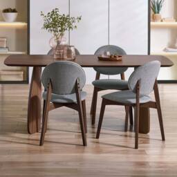 Cheshire Delacroix Premium Walnut & Grey Dining Chairs - Set of 2 - thumbnail 6