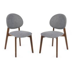 Cheshire Delacroix Premium Walnut & Grey Dining Chairs - Set of 2 - thumbnail 1