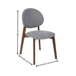 Cheshire Delacroix Premium Walnut & Grey Dining Chairs - Set of 2 - thumbnail 5
