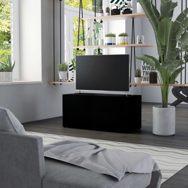 Berkfield Home TV Cabinet Black 80x34x36 cm Engineered Wood - Size: 80 x 34 x 36 cm - image 1