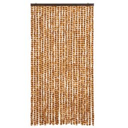 Berkfield Home Insect Curtain Ochre & White 100x220 cm Chenille in Yellow - thumbnail 3