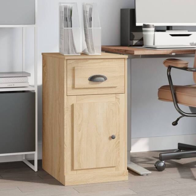 Berkfield Home Side Cabinet with Drawer Sonoma Oak 40x50x75 cm Engineered Wood in Light Tan - Size: 40 x 50 x 75 cm - image 1