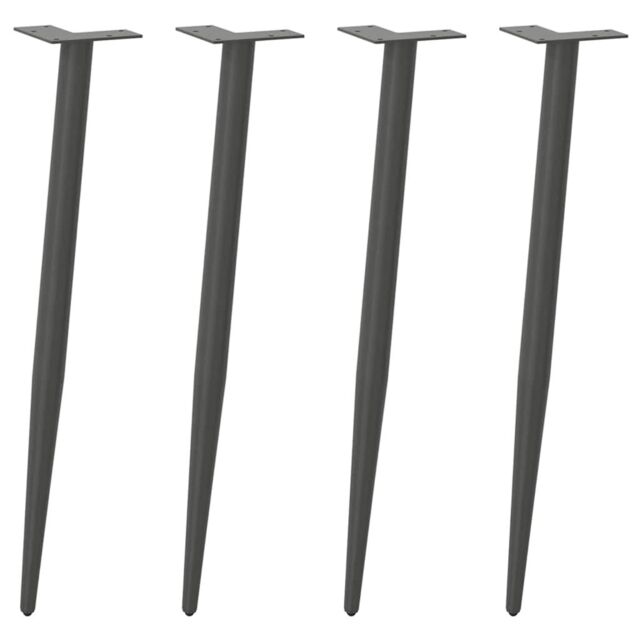 Berkfield Home Coffee Table Legs Conical Shape 4 pcs Anthracite 72-73 cm Steel in Black - image 1