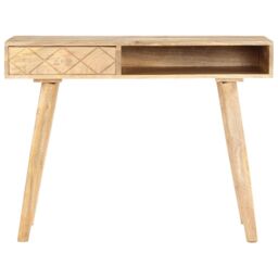 Berkfield Home Dressing Table 100x50x76 cm Solid Mango Wood in Brown - Size: 100 x 50 x 76 cm - thumbnail 3