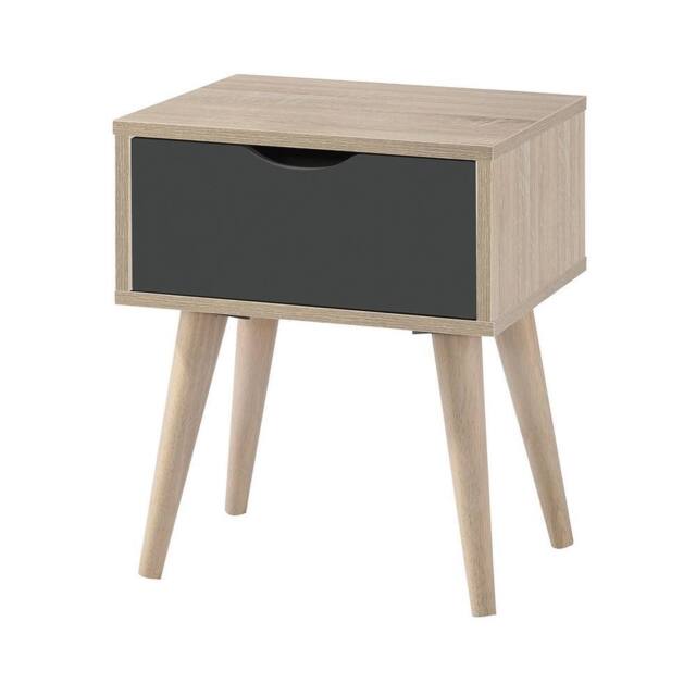 Lemon Pavilion Furniture Scandi Oak Lamp Table - MDF - L36 x W40 x H49.6 cm - Grey - Size: 1 Pack - image 1