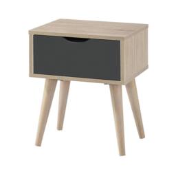 Lemon Pavilion Furniture Scandi Oak Lamp Table - MDF - L36 x W40 x H49.6 cm - Grey - Size: 1 Pack - thumbnail 1