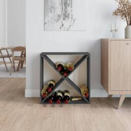 Berkfield Home Wine Cabinet Grey 62x25x62 cm Solid Wood Pine - Size: 62 x 25 x 62 cm - thumbnail 3