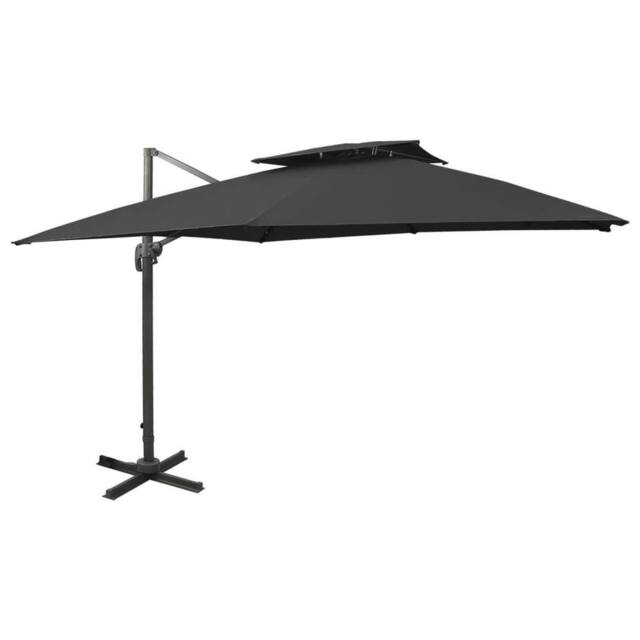 Berkfield Home Cantilever Umbrella with Double Top 300x300 cm Black - image 1