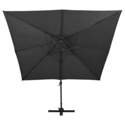Berkfield Home Cantilever Umbrella with Double Top 300x300 cm Black - thumbnail 3