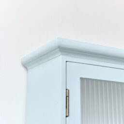 Melody Maison Duck Egg Blue Reeded Glass Wall Cabinet in Baby Blue - thumbnail 6