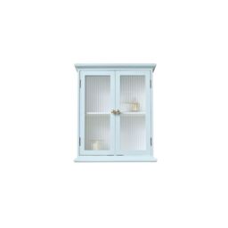 Melody Maison Duck Egg Blue Reeded Glass Wall Cabinet in Baby Blue - thumbnail 1