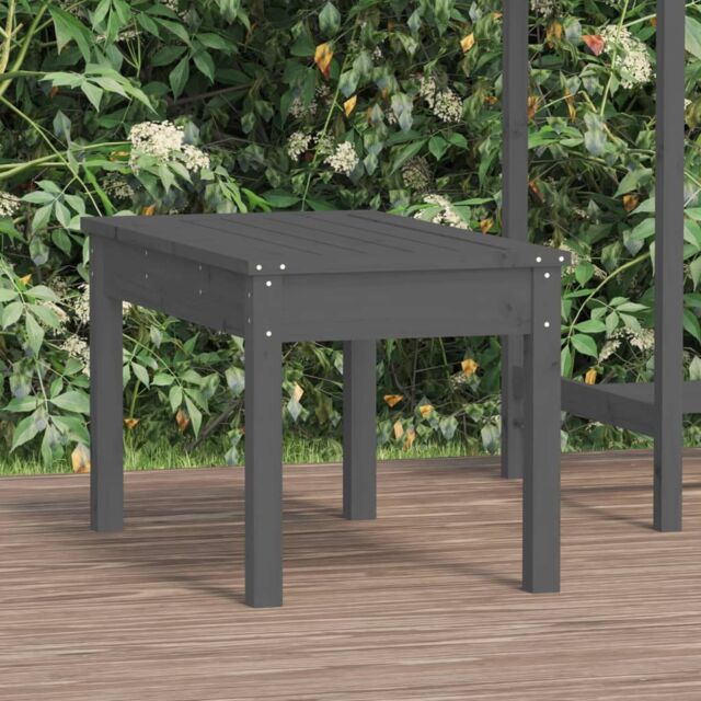 Berkfield Home Garden Bench Grey 80x44x45 cm Solid Wood Pine - Size: 80 x 44 x 45 cm - image 1