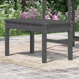 Berkfield Home Garden Bench Grey 80x44x45 cm Solid Wood Pine - Size: 80 x 44 x 45 cm - thumbnail 3
