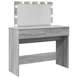 Berkfield Home Dressing Table with LED Grey Sonoma 100x40x120 cm - Size: 100 x 40 x 120 cm - thumbnail 8