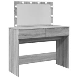Berkfield Home Dressing Table with LED Grey Sonoma 100x40x120 cm - Size: 100 x 40 x 120 cm - thumbnail 1