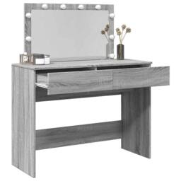 Berkfield Home Dressing Table with LED Grey Sonoma 100x40x120 cm - Size: 100 x 40 x 120 cm - thumbnail 4