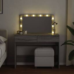 Berkfield Home Dressing Table with LED Grey Sonoma 100x40x120 cm - Size: 100 x 40 x 120 cm - thumbnail 3