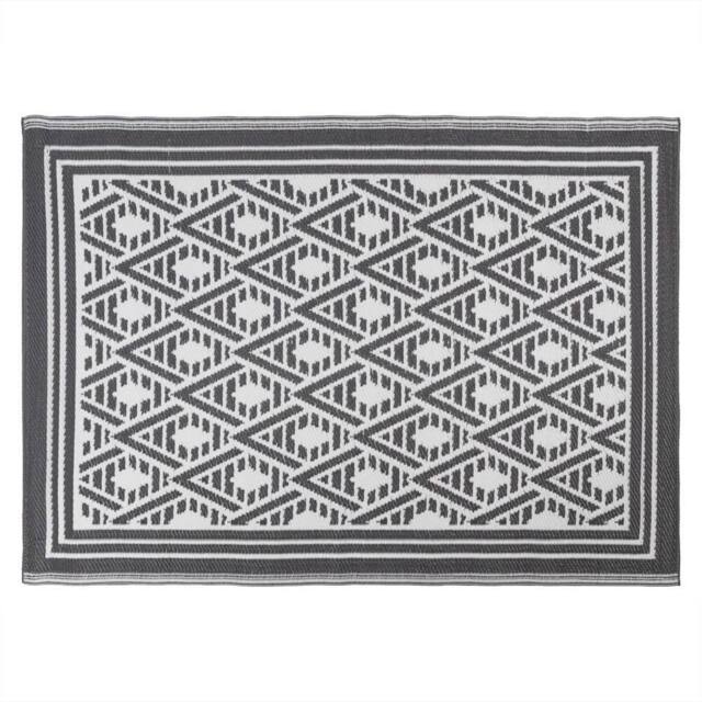 JVL The Gardener Geo Pattern Outdoor Garden Rug 120x170cm in Black - Size: 120 cm x 170 cm - image 1