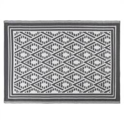 JVL The Gardener Geo Pattern Outdoor Garden Rug 120x170cm in Black - Size: 120 cm x 170 cm - thumbnail 1