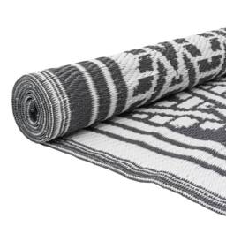 JVL The Gardener Geo Pattern Outdoor Garden Rug 120x170cm in Black - Size: 120 cm x 170 cm - thumbnail 6