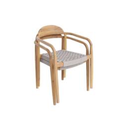 sweeek Set of 2 acacia wood armchairs with resin seat in Beige - thumbnail 8
