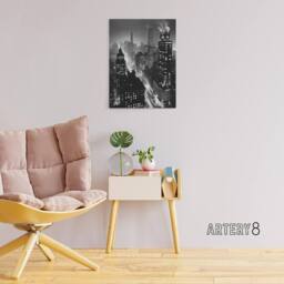 "Artery8 Gotham City Cityscape Concept Art Canvas Wall Art Print in Black - Size: W18"" x H24""" - thumbnail 3