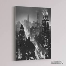 "Artery8 Gotham City Cityscape Concept Art Canvas Wall Art Print in Black - Size: W18"" x H24""" - thumbnail 2
