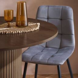 Birlea Axel Round Fluted Dining Table in Brown - thumbnail 3