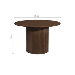 Birlea Axel Round Fluted Dining Table in Brown - thumbnail 9