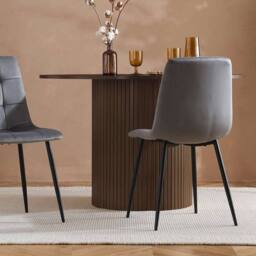 Birlea Axel Round Fluted Dining Table in Brown - thumbnail 4