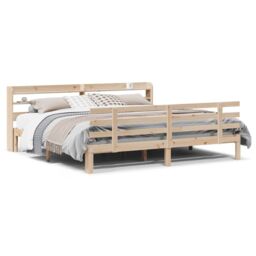 Berkfield Home Bed Frame with Headboard without Mattress 200x200 cm in Brown - thumbnail 2