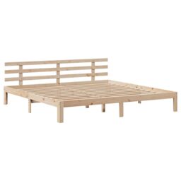 Berkfield Home Bed Frame with Headboard without Mattress 200x200 cm in Brown - thumbnail 5