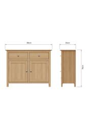 FWStyle Large 2 Door 2 Drawer Natural Oak Pre Assembled Sideboard in Brown - thumbnail 5
