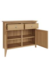 FWStyle Large 2 Door 2 Drawer Natural Oak Pre Assembled Sideboard in Brown - thumbnail 3