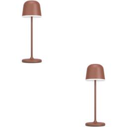 Loops 2 PACK Stylish Auburn Table Lamp - Elegant Indoor Home Décor Lighting in Red - thumbnail 1