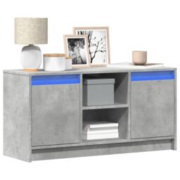 Berkfield Home TV Cabinet with LED Concrete Grey 100x34x50 cm Engineered Wood - Size: 100 x 34 x 50 cm
