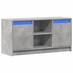 Berkfield Home TV Cabinet with LED Concrete Grey 100x34x50 cm Engineered Wood - Size: 100 x 34 x 50 cm - thumbnail 3