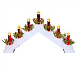 Shatchi Battery Operated Plastic White Candle Bridge - H30xW50xD6.5cm