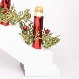 Shatchi Battery Operated Plastic White Candle Bridge - H30xW50xD6.5cm - thumbnail 6