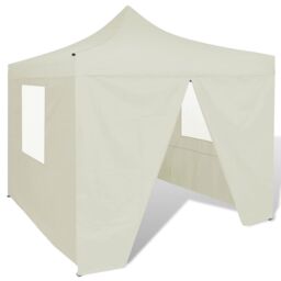 Berkfield Home Foldable Tent 3x3 m with 4 Walls Cream in Beige - thumbnail 1