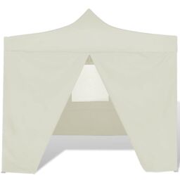 Berkfield Home Foldable Tent 3x3 m with 4 Walls Cream in Beige - thumbnail 2