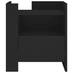 Berkfield Home Bedside Cabinet Black 45x50x50 cm Engineered Wood - Size: 45 x 50 x 50 cm - thumbnail 4
