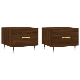 Berkfield Home Coffee Tables 2 pcs Brown Oak 50x50x40 cm Engineered Wood - Size: 50 x 50 x 40 cm - thumbnail 2