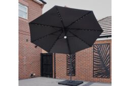 Furniture Maxi Roma 3M Solar LED Cantilever Parasol in Grey