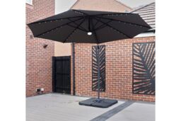 Furniture Maxi Roma 3M Solar LED Cantilever Parasol in Grey - thumbnail 2
