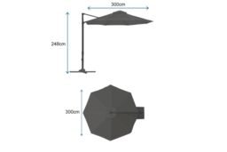 Furniture Maxi Roma 3M Solar LED Cantilever Parasol in Grey - thumbnail 6