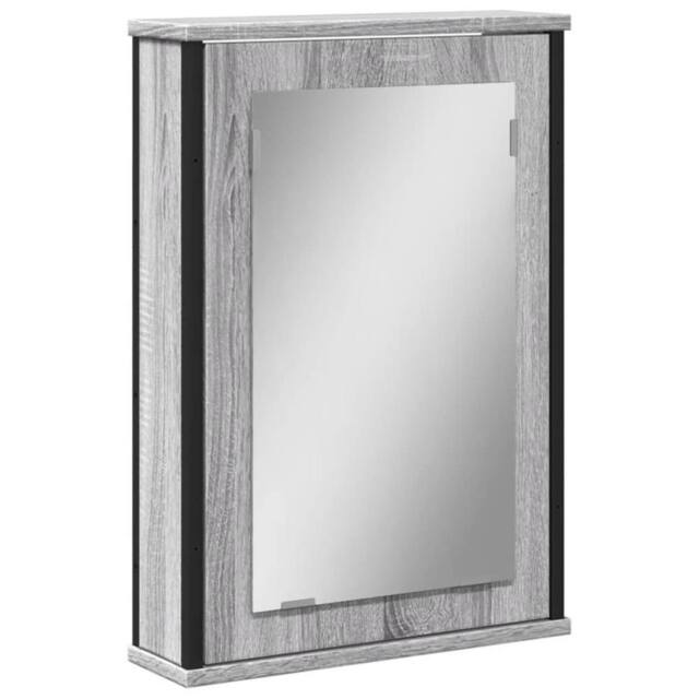 Berkfield Home Bathroom Mirror Cabinet Grey Sonoma 42x12x60 cm Engineered Wood - Size: 42 x 12 x 60 cm - image 1