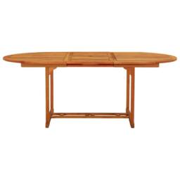 Berkfield Home Garden Table 200x100x75 cm Solid Wood Eucalyptus in Brown - Size: 200 x 100 x 75 cm - thumbnail 1