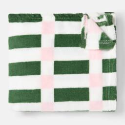 OHS Checkerboard Flannel Fleece Throw Blanket Soft Bedspread - Size: 125 cm x 150 cm - thumbnail 4